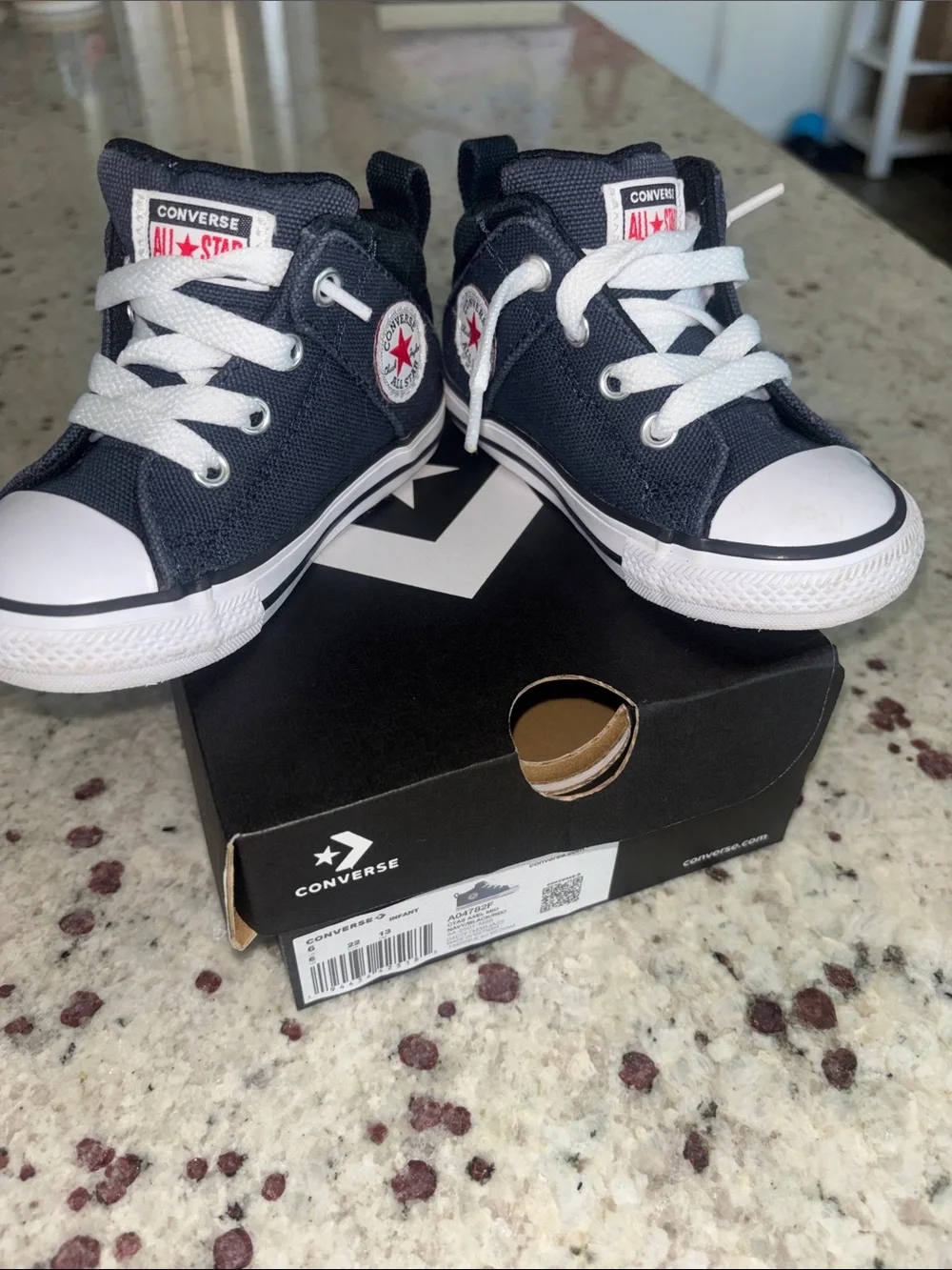 Converse Black and Navy High-Top Sneakers with White Accents